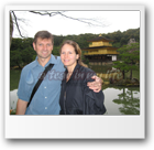 Genea and Jarek at the Kinkakuji Temple (Golden Pavilion) in Kyoto, Japan